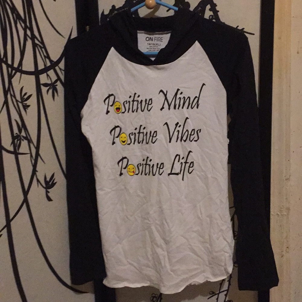 Girls Long Hoodie TShirt On Fire